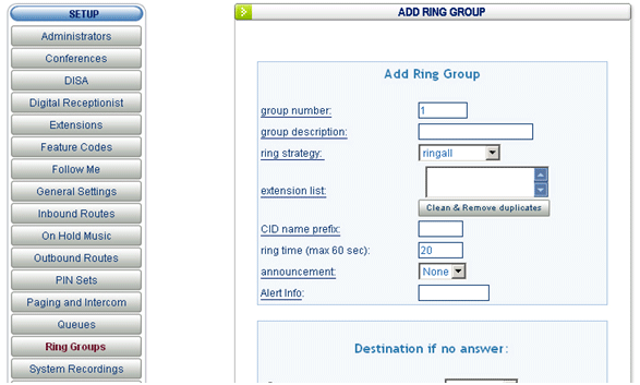 IVR System dashboard