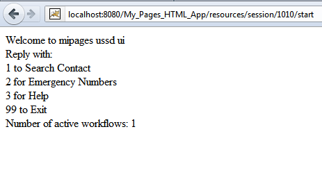 Mipages USSD Menu